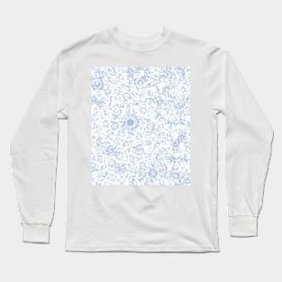 Blue foggy flowers Long Sleeve T-Shirt